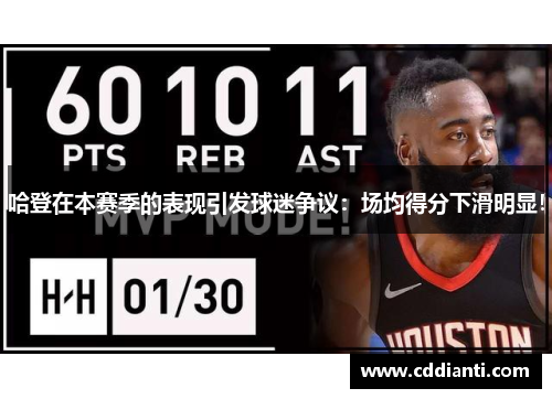 哈登在本赛季的表现引发球迷争议：场均得分下滑明显！