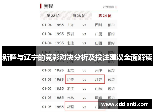 新疆与辽宁的竞彩对决分析及投注建议全面解读